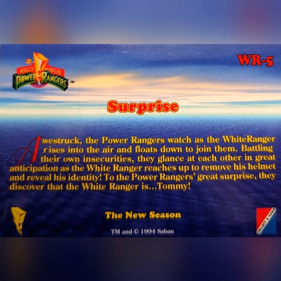 White Power Ranger🦸🏻 Mighty Morphin Power Rangers Trading Card 🔥 MMPR - Picture 2 of 2